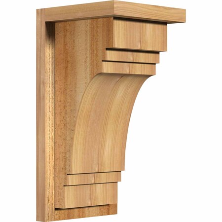 Ekena Millwork Pescadero Rough Sawn Corbel w/Backplate, Western Red Cedar, 8"W x 8"D x 16"H COR08X08X16PEC01RWR